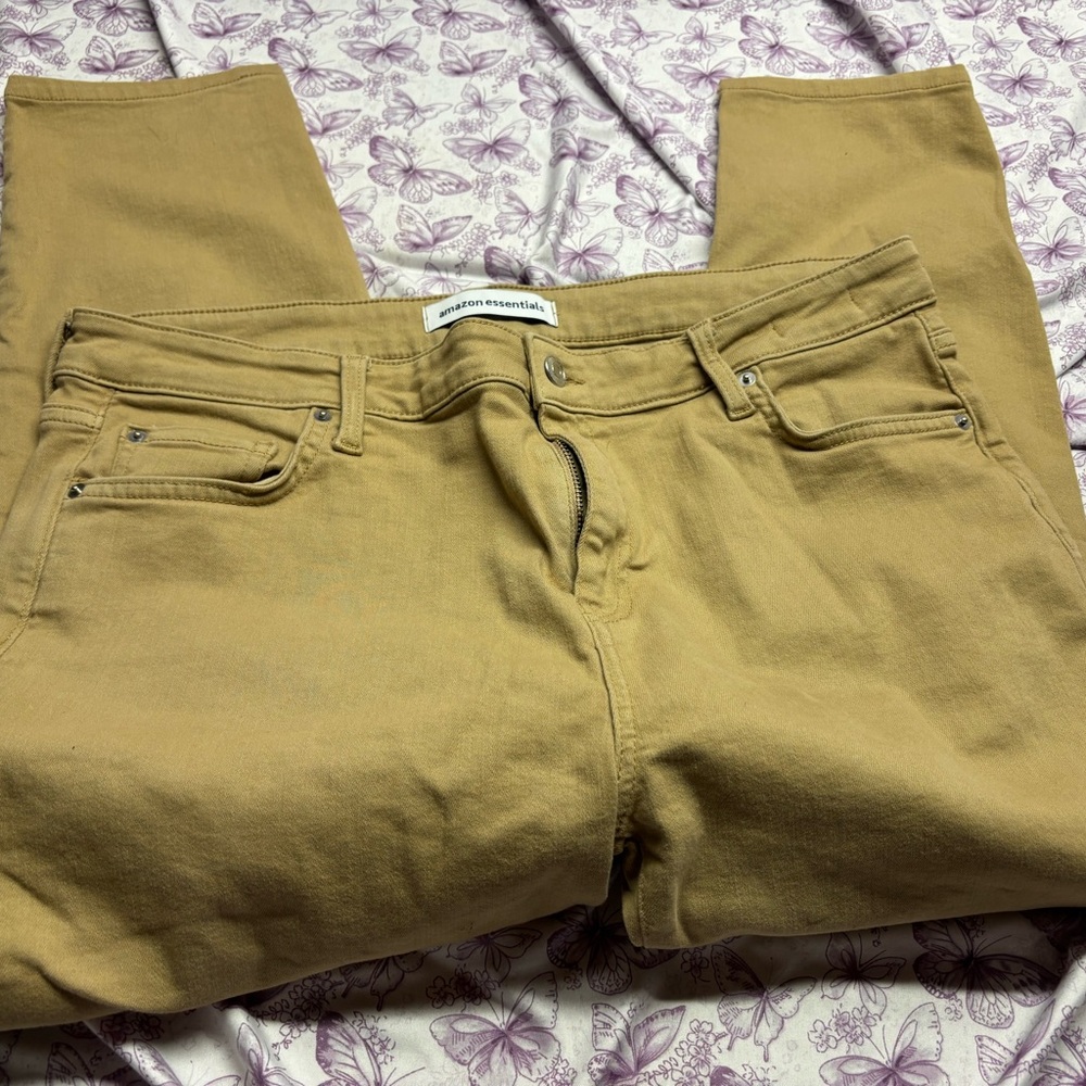 Amazon Essentials Women's Tan Straight Leg Pants